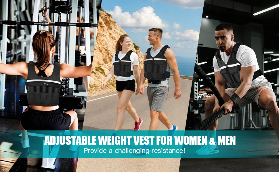 Регульована вагова жилетка для жінок та чоловіків, 0,6 - 8,7 кг, 9 вантажних пакетів, для фітнесу, силових тренувань, бігу та ходьби