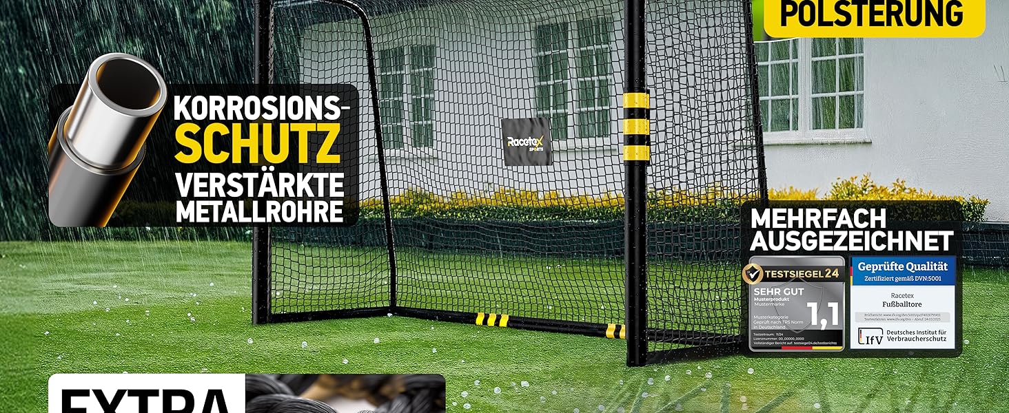 Ворота для футболу в сад для дітей та дорослих з антикорозійним покриттям. Ворота для дітей з анкерами для оптимальної фіксації. Футбольні ворота з м'якою оббивкою 300x200 см