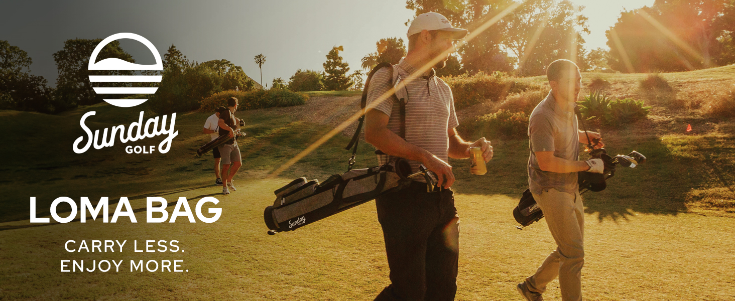 Гольф сумка Sunday Loma: легка сумка з ременем та стійкою – ідеальна для поля, Par 3 та Executive курсів