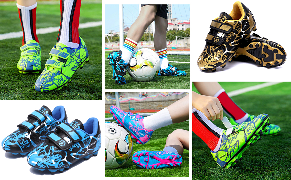 Дитячі футбольні бутси Unisex, дихаючі, для хлопчиків та дівчаток, легкі, антиковзаючі, 28-37 (31 EU), синьо-чорні