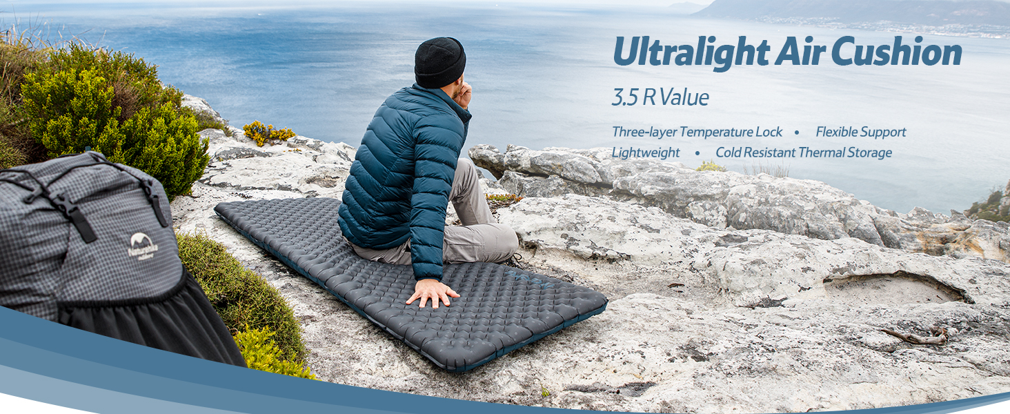 Каремат Naturehike 3.5R для кемпінгу самонадувний, зимовий (-6℃), зелений оливковий, тип 'Мумія', високий R-значення, 4 сезони