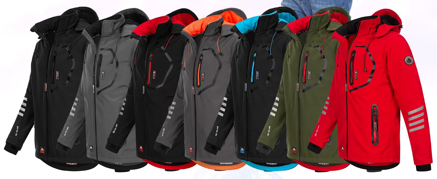 Чоловіча куртка Softshell AS301: водонепроникна функціональна куртка для outdoor з флісовою підкладкою, сіро-помаранчева, розмір L