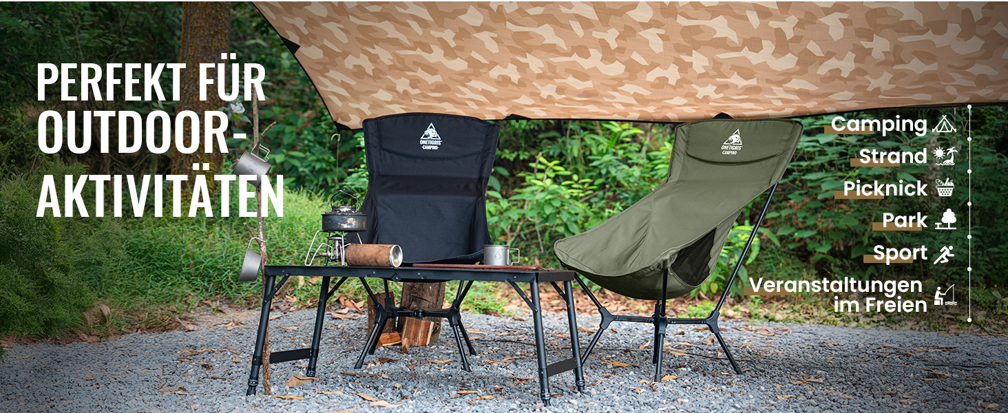 Крісло туристичне складне OneTigris OASISFLEX, 150 кг, з інтегрованим хрестоподібним каркасом, 2 кишені, Ranger Green