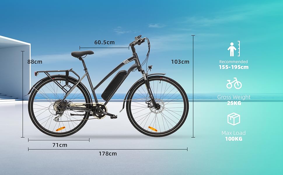 Електровелосипед VecoCraft Athena 28, 250 Вт, 36 В 13 Аг, Shimano 8-шв., РК-дисплей