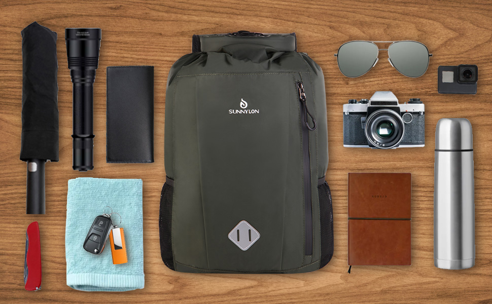Водонепроникний рюкзак Dry Bag 20L, IPX8, з кишенею для телефону, для плавання, каякінгу, рафтингу, кемпінгу (Зелений)