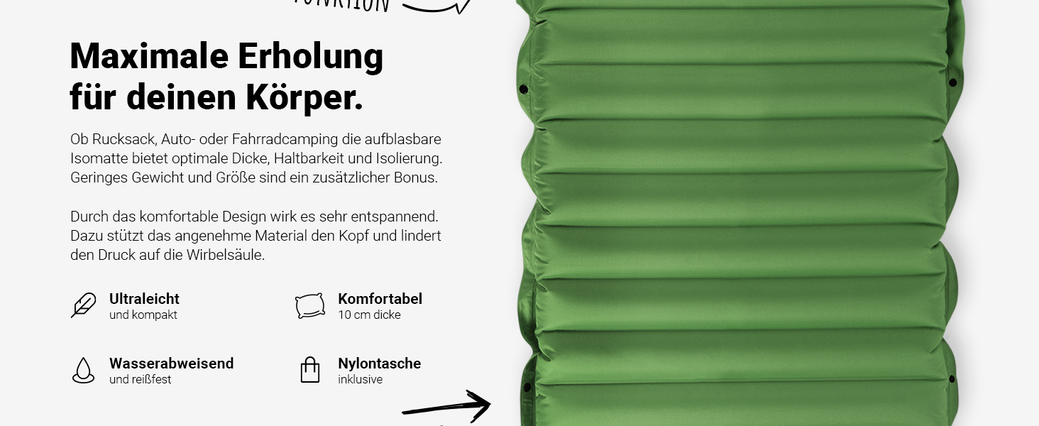 MSPORTS Килимок для кемпінгу Premium, Ultraleichte Isomatte для відпочинку на природі з насосом, вологостійкий для піших прогулянок, трекінгу та кемпінгу (Помаранчевий)