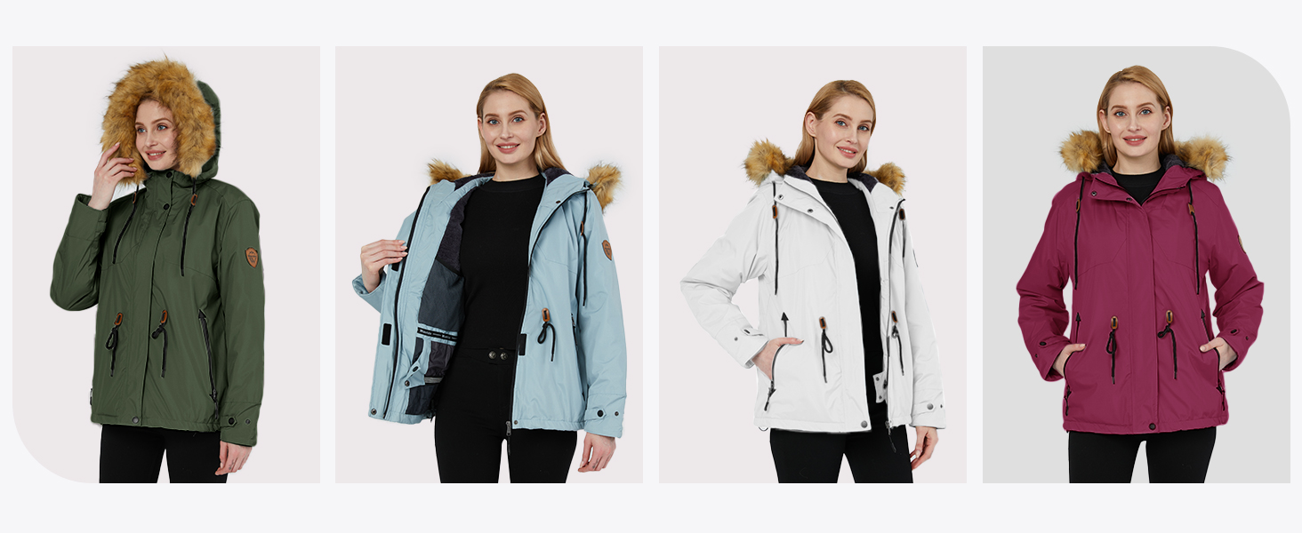 Жіноча водонепроникна куртка Wantdo для катання на лижах, сноуборді та активного відпочинку, червона