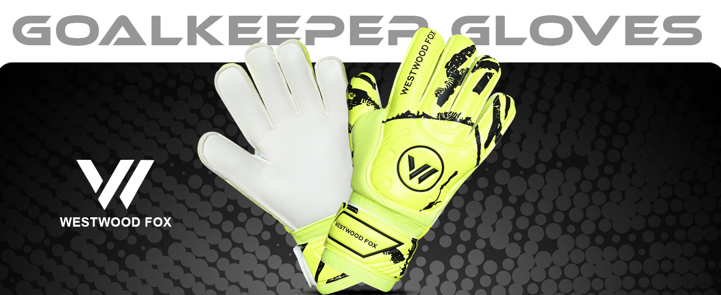 Воротарські рукавички WESTWOOD FOX Fingersave для дітей та підлітків. DumboLatex, 4+3 мм, GELB-WEIß, розмір 6 (8-10 років)