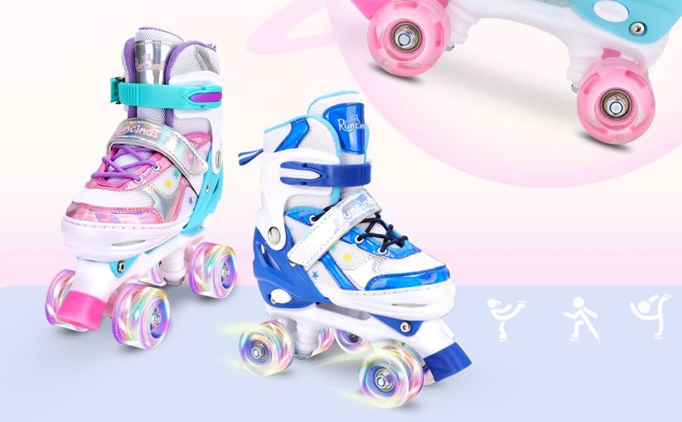 Дитячі ролики A-Rosa L (31-35 EU) з регульованим розміром для дівчаток та хлопчиків