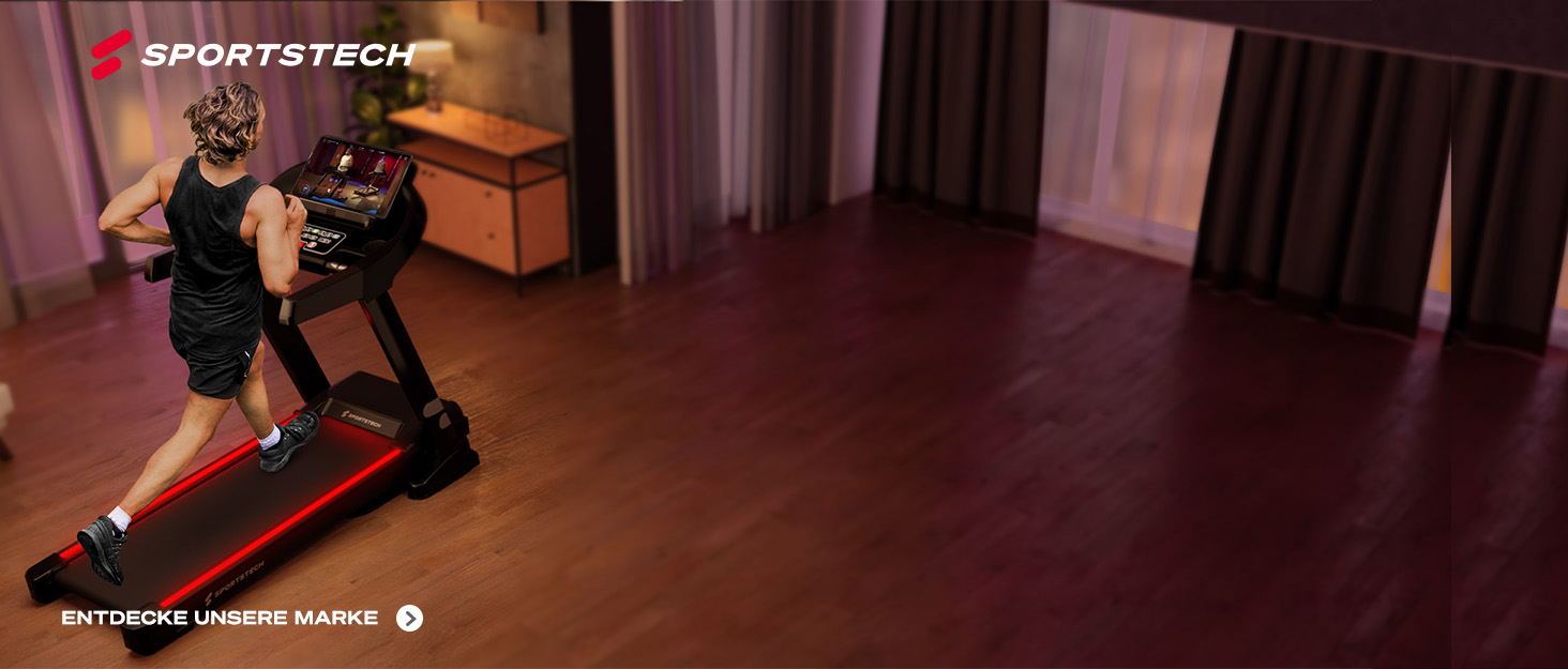 Біговий тренажер Sportstech F37s Pro: складаний, до 20 км/год, 7PS, регулювання нахилу, 150 кг, з підключенням до APP, сертифікований TÜV