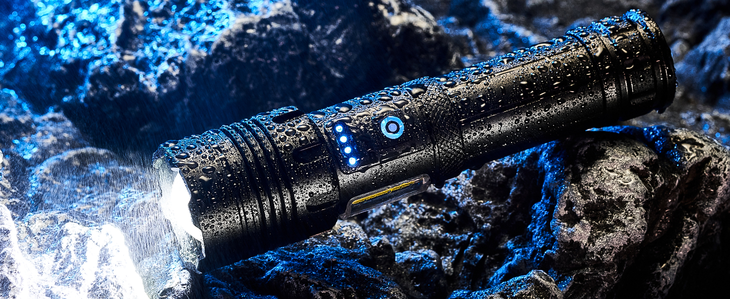 Ліхтар налобний LED Glarylight 500000 люмен, перезарядний USB з 9 режимами, COB, Zoom, вологостійкий, для кемпінгу та активного відпочинку