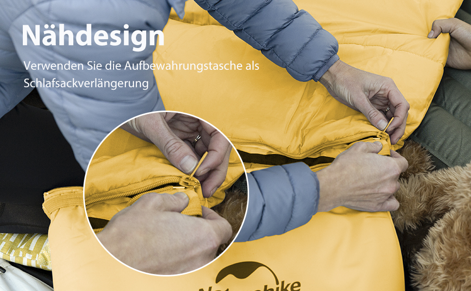 Дитячий спальний мішок Naturehike C300-Gelb для кемпінгу, подорожей, весни, літа, осені - бавовняний, легкий, теплий