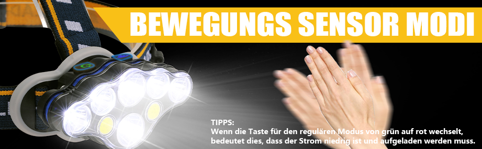 Налобний ліхтар Superheller 18000 Lumen з 8 LED, 8 режимів, червоним сигналом, USB, водонепроникний, для роботи, відпочинку, кемпінгу, риболовлі