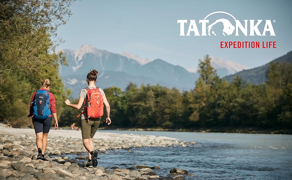 Рюкзак для походів Tatonka Hike Pack 32 л з вентиляцією спини та дощовиком, легкий туристичний рюкзак червоний помаранчевий