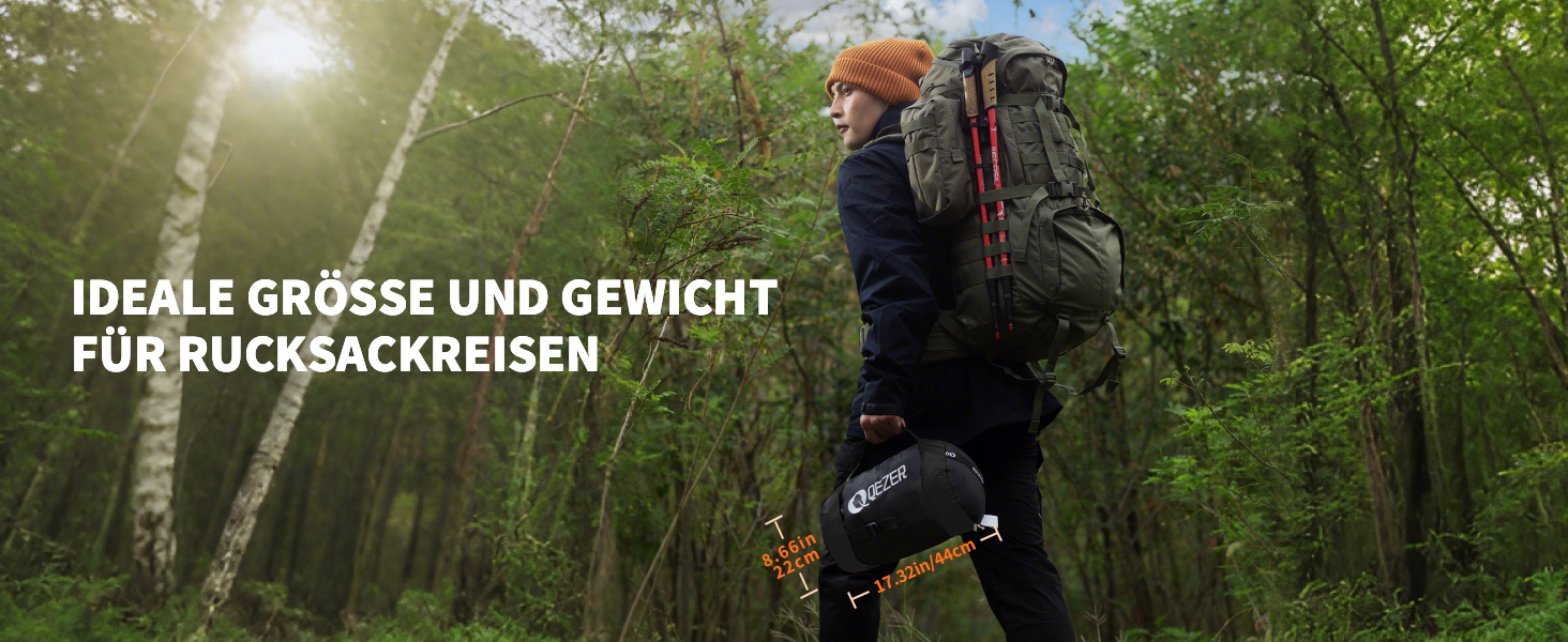 Сплячий мішок пуховий, зимовий, 600FP+, 12°C - -24°C, легкий та теплий, для 3-4 сезонів, кемпінг, трекінг, походи, оранжевий/чорний