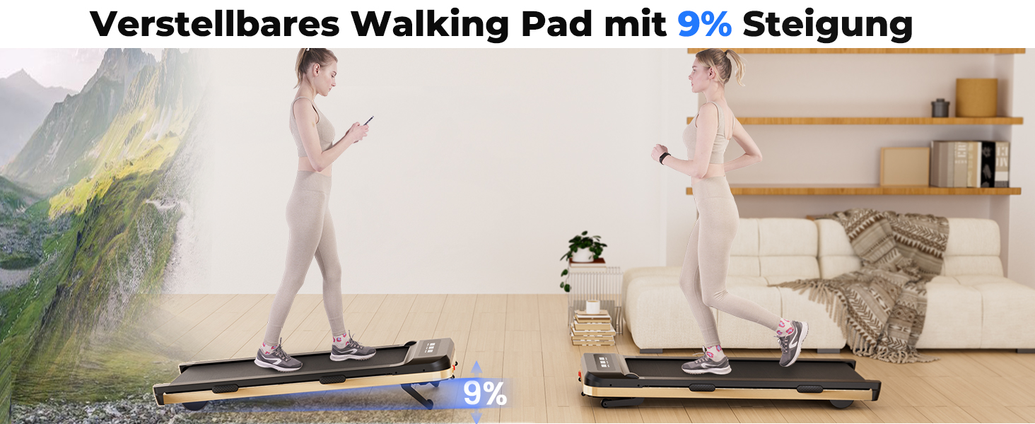 Біговий килимок Raceable з нахилом 9%, бігове полотно для дому, вантажопідйомність до 136 кг, керування через додаток, багатокористувацькі перегони, помаранчевий