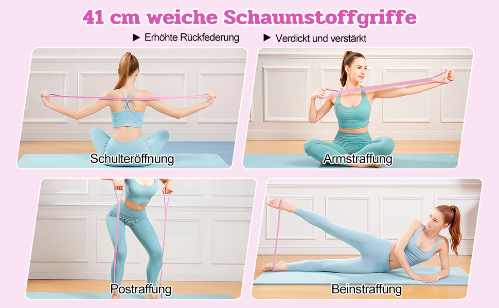 Набір для пілатесу 13 шт: кільце, фітнес-м'яч, еластичні стрічки, масажне кільце, для дому та фітнесу, рожевий