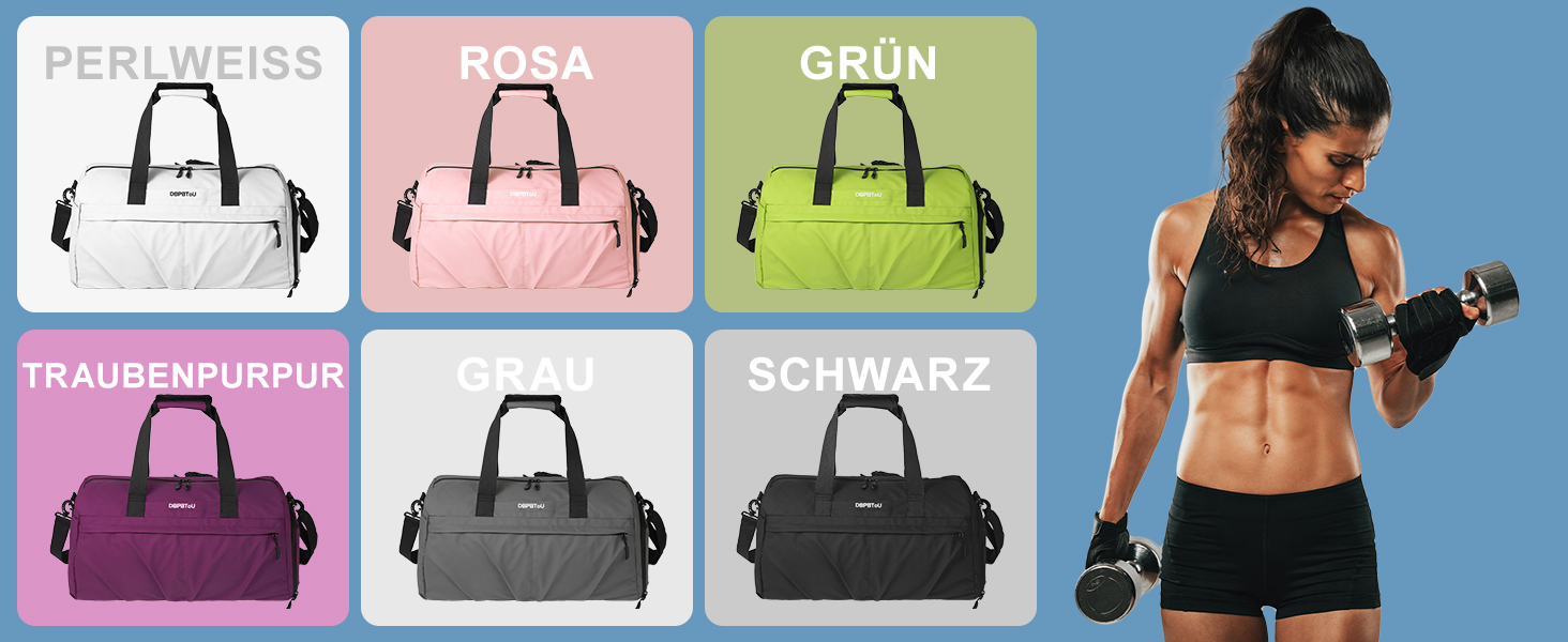 Спортивна сумка для жінок та чоловіків з твердим матеріалом, дорожня сумка з відділенням для взуття, з вентиляційними отворами та вологостійким відділенням, водонепроникна сумка-вікендер, спортивна сумка/сумка для плавання/сауни (Зелена)