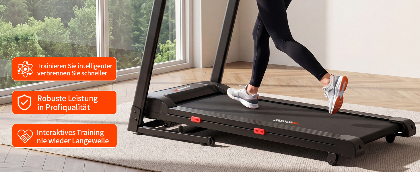 Бігова доріжка для дому складана з автоматичним нахилом 15%, Walking Pad 14 км/год, 3.0 к.с., 12 програм тренувань, фітнес-додаток, макс. навантаження 160 кг, чорна
