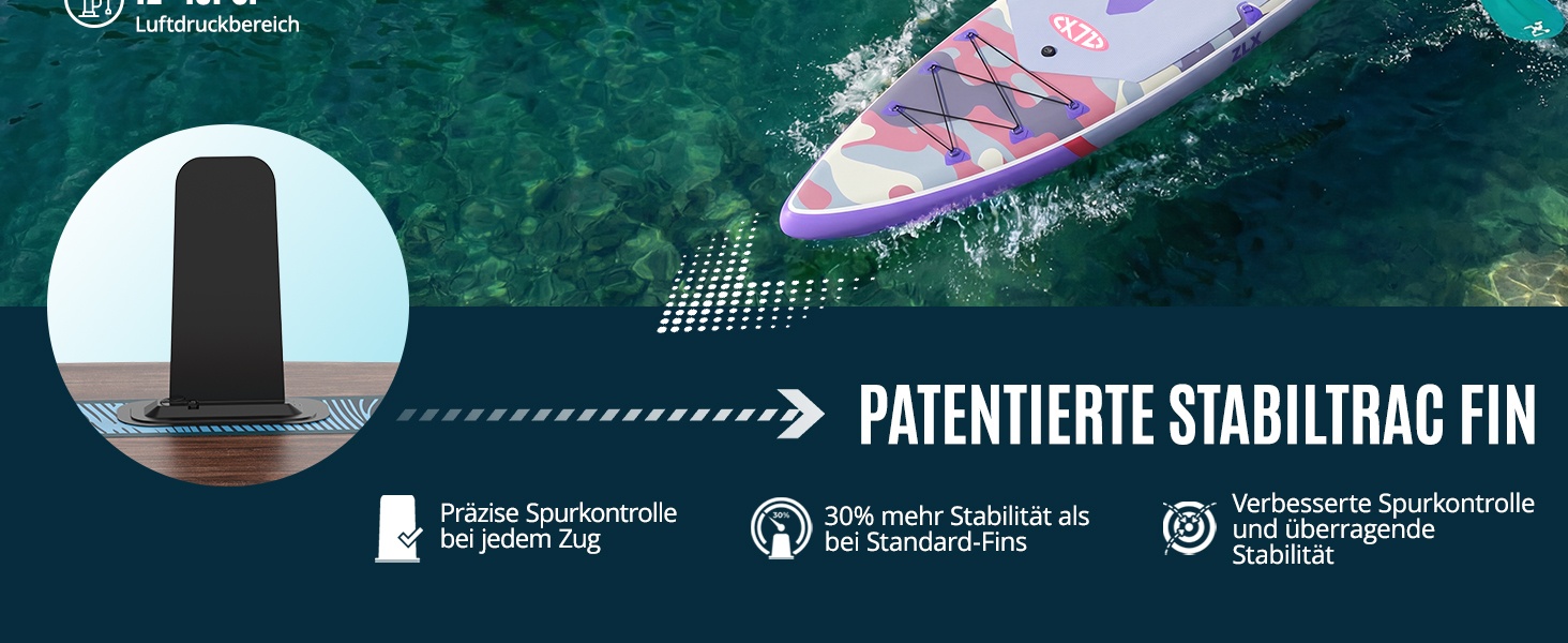 SUP дошка ZLX 350x83 см для початківців та досвідчених, комплект, камуфляж (фіолетовий), вантажність до 200 кг