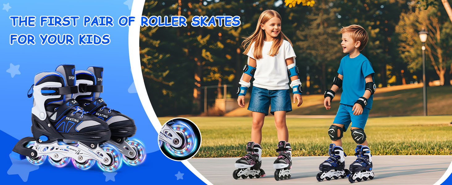 Дитячі ролики для катання на роликах для хлопчиків та дівчаток, початківці, ролики для жінок та чоловіків, розмір 4, ролики з підсвічуванням коліс, регульовані. Розмір S (EU28-32) / (CN 31-34)