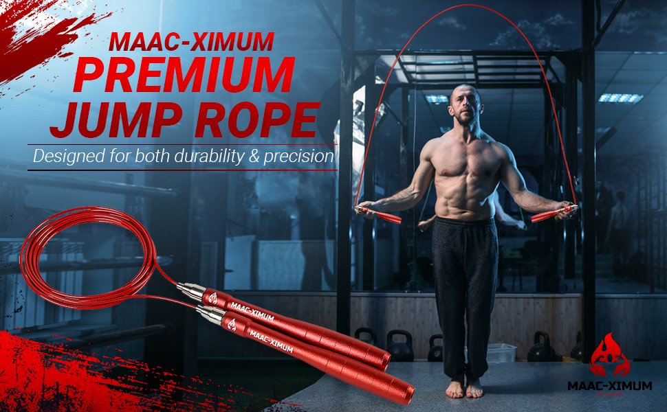 Стрибкова скакалка MAAC-XIMUM Premium: легка, регульована, для фітнесу, кросфіту, боксу, ММА