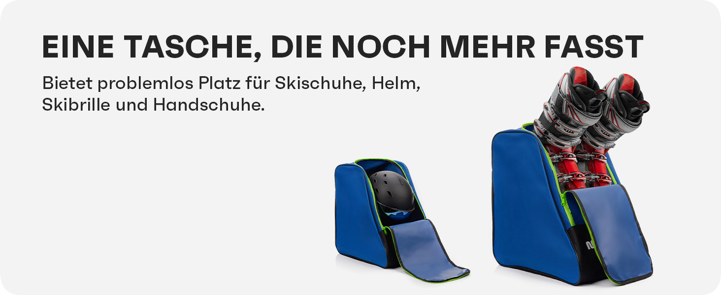 Чохол для лижних черевиків Meteor 42x42x30 см - рюкзак для лиж, черевиків, шолома та аксесуарів. Міцний, водостійкий, з поліестеру 600D, з ручками, для зберігання лижного спорядження. Зелений / Чорний