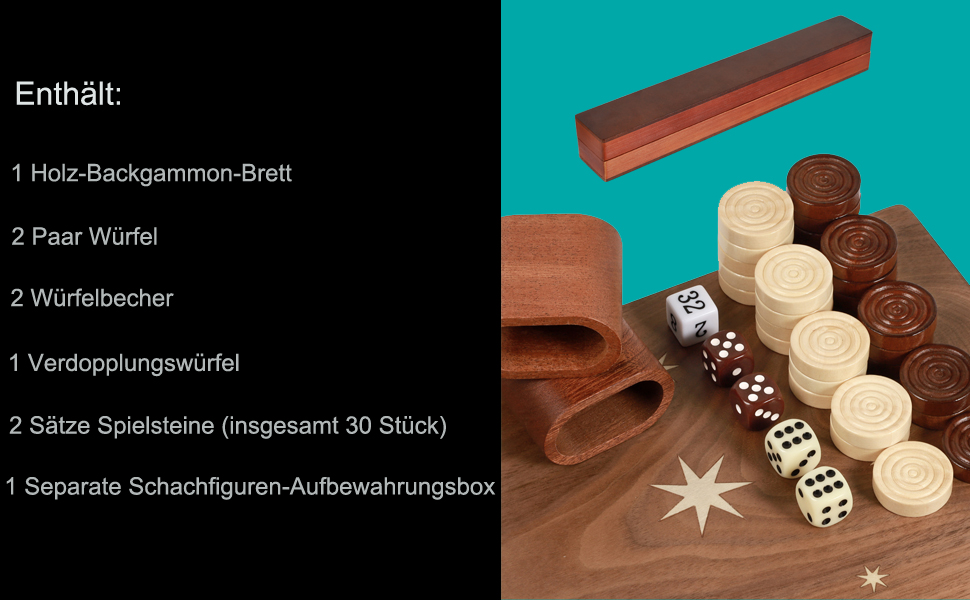 Набір для гри в шашки та бейсбол Syrace Holz з дерев'яним кейсом, класична стратегічна гра для дорослих та дітей (Stern Upgrade)