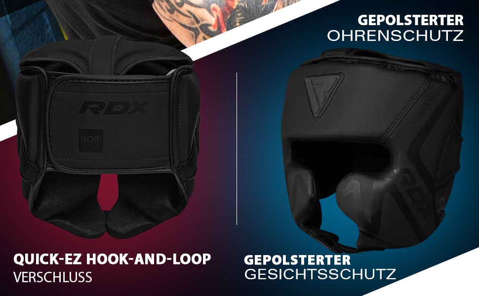 Захисний шолом для боксу RDX Boxing Headgear T15MB, матовий чорний, розмір L