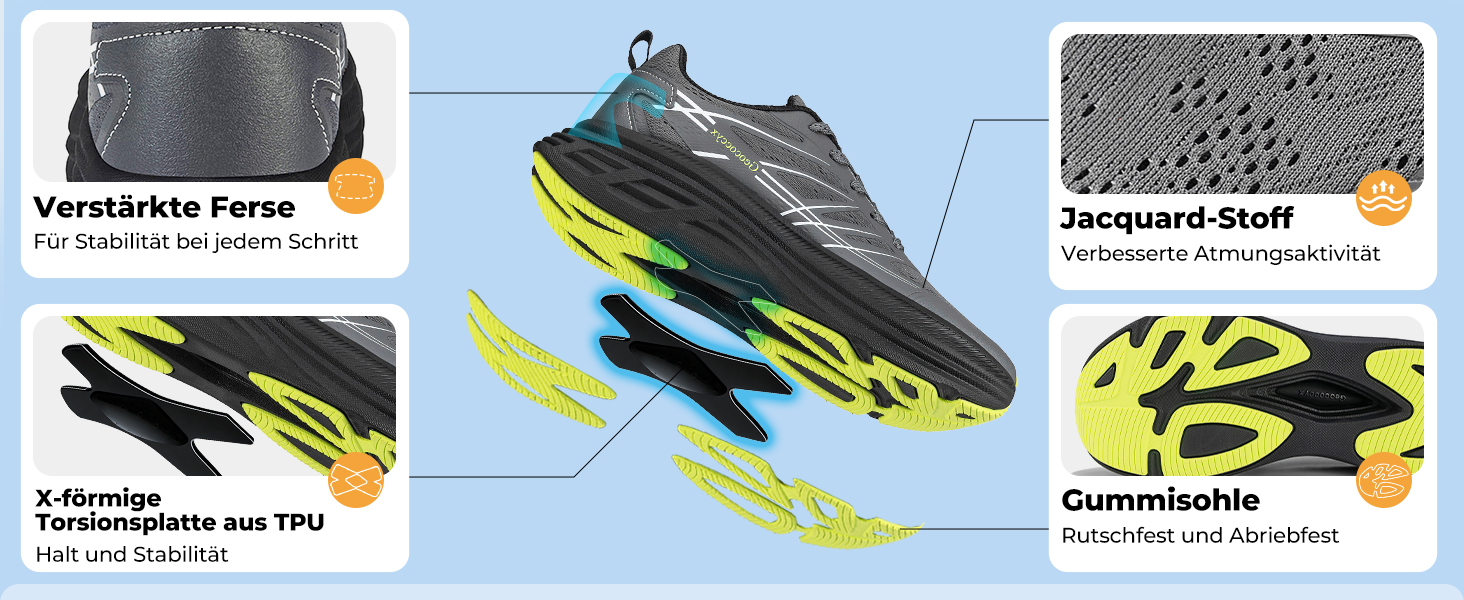 Чоловічі кросівки для бігу та ходьби Sportschuhe з широким носком, дихаючі, протиковзкі, помаранчеві, розмір 39-46 EU