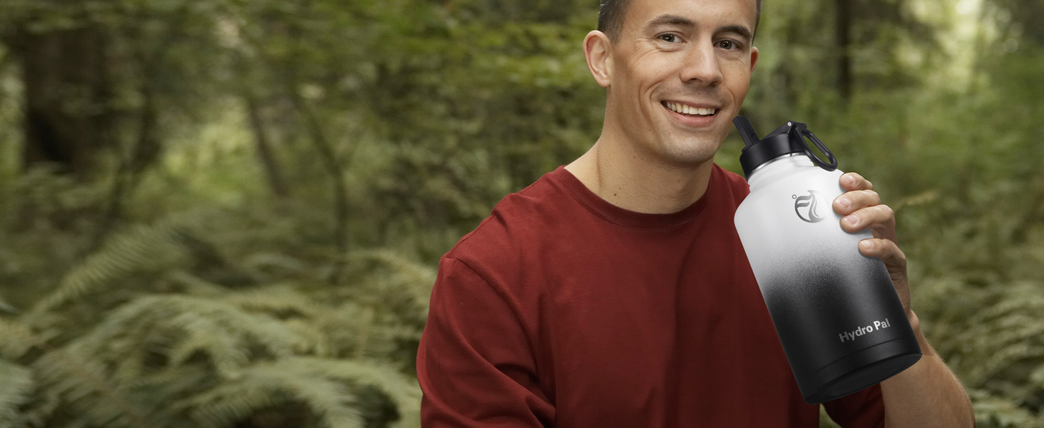 HydroPal Фляга з нержавіючої сталі - 750мл/1л/1.2л/1.9л, без BPA, для газованих напоїв, ізольована, з трубочкою та 2 кришками