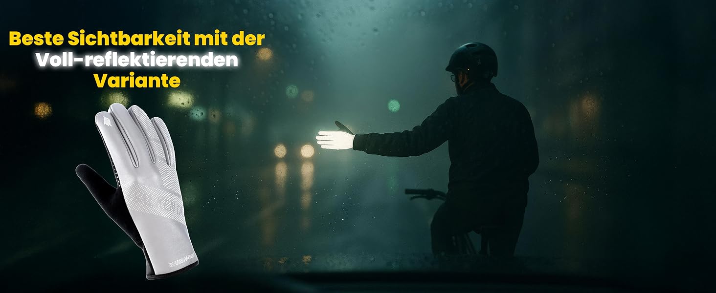 Водонепроникні велосипедні рукавички Valkental® GloRider з ізоляцією 3M | З підкладкою та зчепленням | Зігріваючі та перехідні рукавички [Чоловічі та жіночі] з функцією сенсорного екрану - Чорний L для перехідного періоду (до 6°C, 2-шарові)