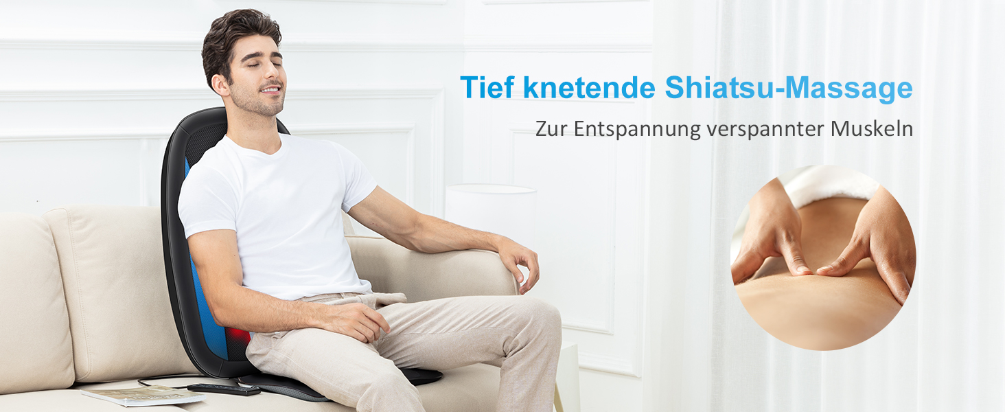 Масажне крісло Comfier з функцією шиацу для спини та шиї з підігрівом - 2D/3D масаж, регульована повітряна компресія, масажна поверхня для всього тіла, підходить для жінок та чоловіків