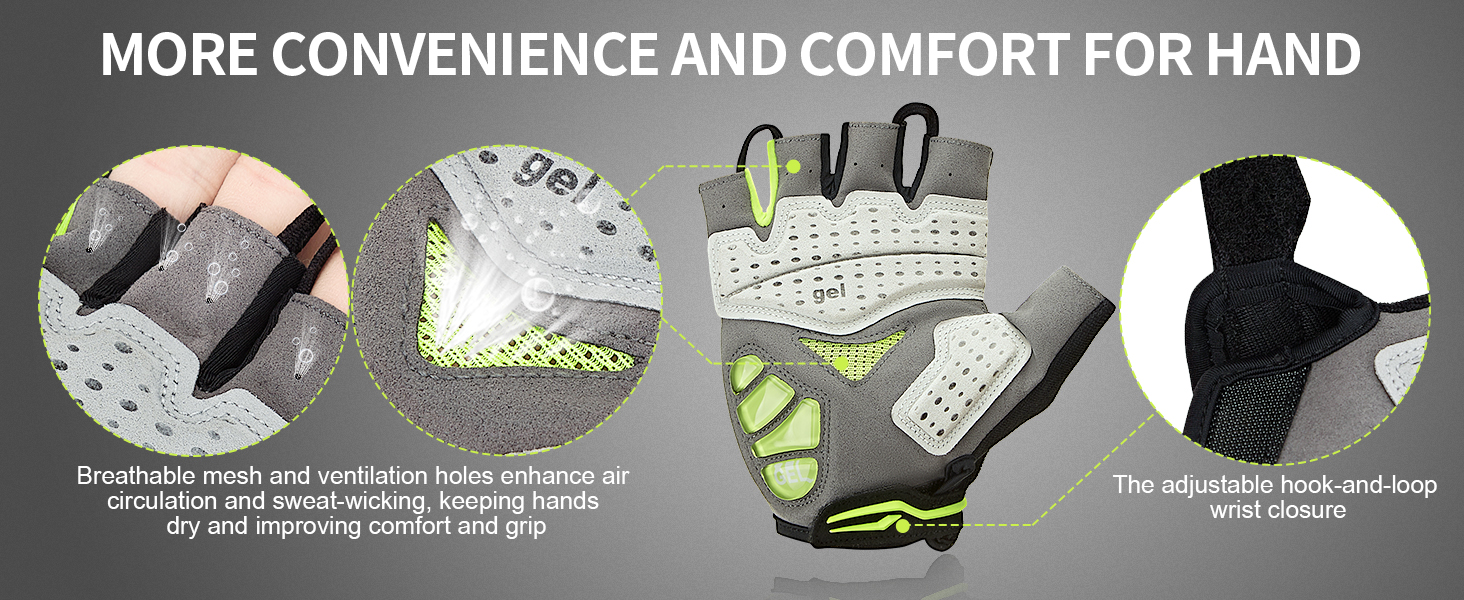 Велосипедні рукавички Souke Sports для чоловіків та жінок з гелевою підкладкою, дихаючі літні рукавички напівпальці для MTB, шосе, фітнесу, активного відпочинку, чорні, розмір S