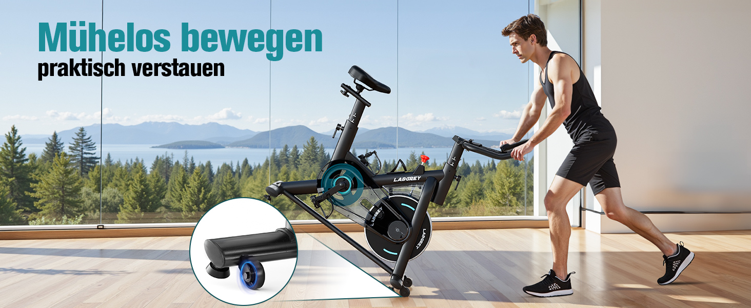 Стаціонарний велотренажер з магнітним опором, підтримкою додатків, тихим індоор-велосипедом для дому, LCD-дисплеєм, тримачем для планшету та зручним сидінням