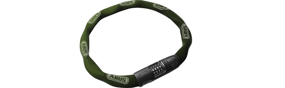 Замок ланцюговий ABUS 8808C - сталевий, з цифровим кодом, рівень захисту 9 (85 см, зелений)