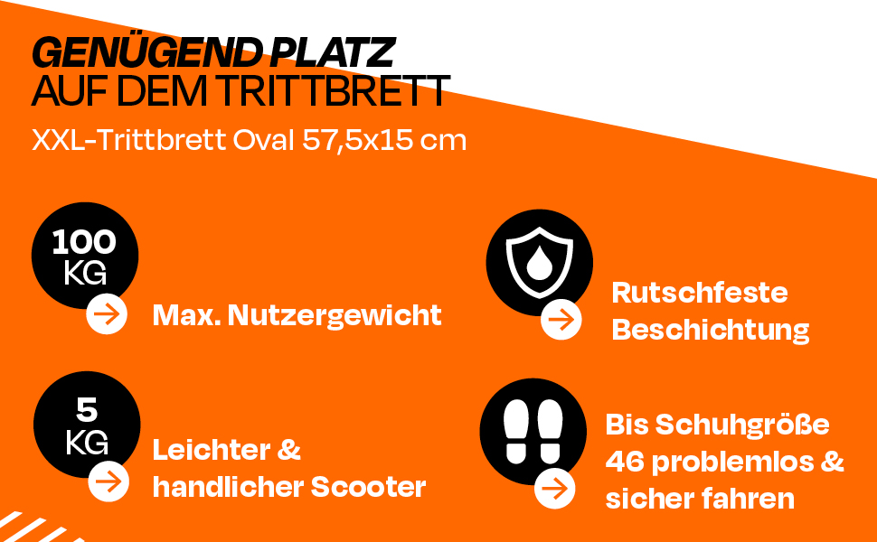 Алюмінієвий самокат S 1 / S 2 – регульований по висоті, ABEC 7, помаранчевий