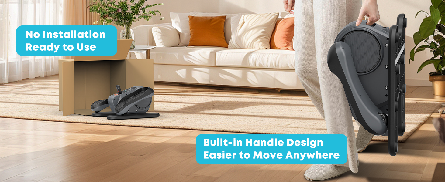 Еліптичний тренажер Gonex під стіл для літніх людей, електричний, з пульт дистанційного керування, 16 рівнів швидкості, ручний та автоматичний режими, сірий