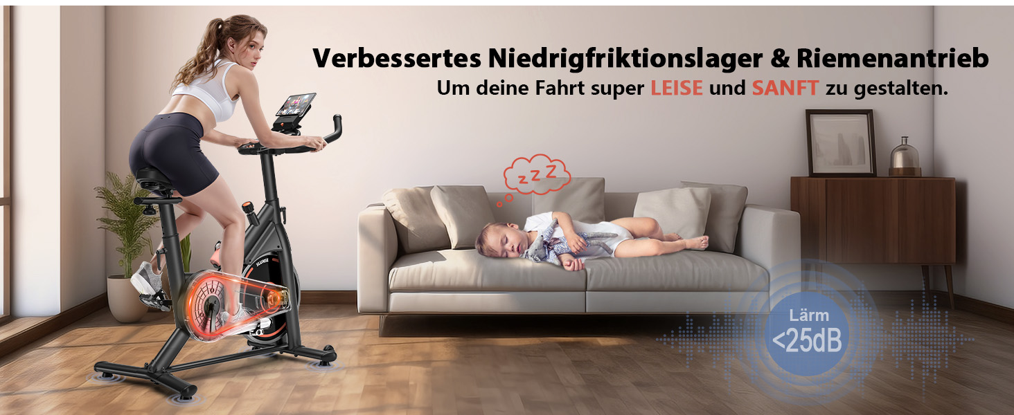 Велотренажер для дому з LCD-монітором, тихий ергометр spinning bike, фітнес-велосипед до 160 кг, для кардіотренувань