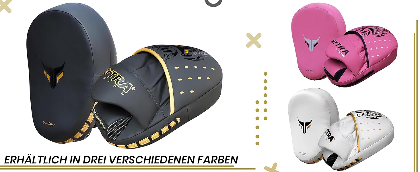 Mytra Fusion Box Pratzen - Рукавички для ударів Mytra Fusion Box, білі. Ідеально для боксу, муай-тай та інших видів єдиноборств.