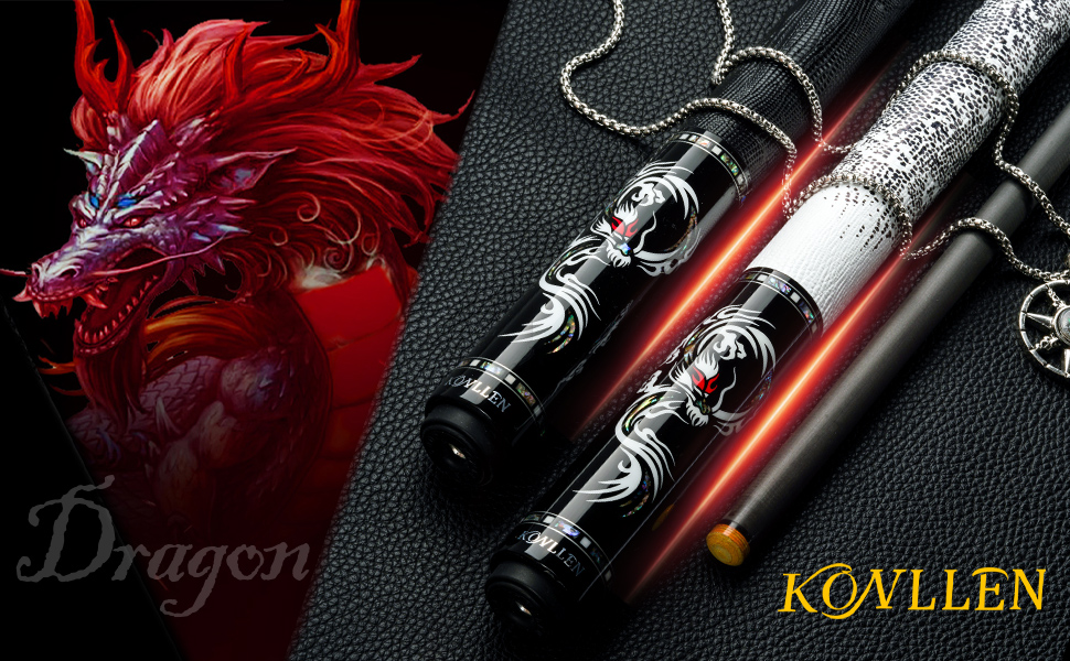 KONLLEN Billardqueue з карбону, 58 дюймів: професійний більярдний кий для дорослих, повна карбонова технологія, низький коефіцієнт відхилення, наконечник 12.5 мм (Pro Taper, ультрагладкий) AING-1F