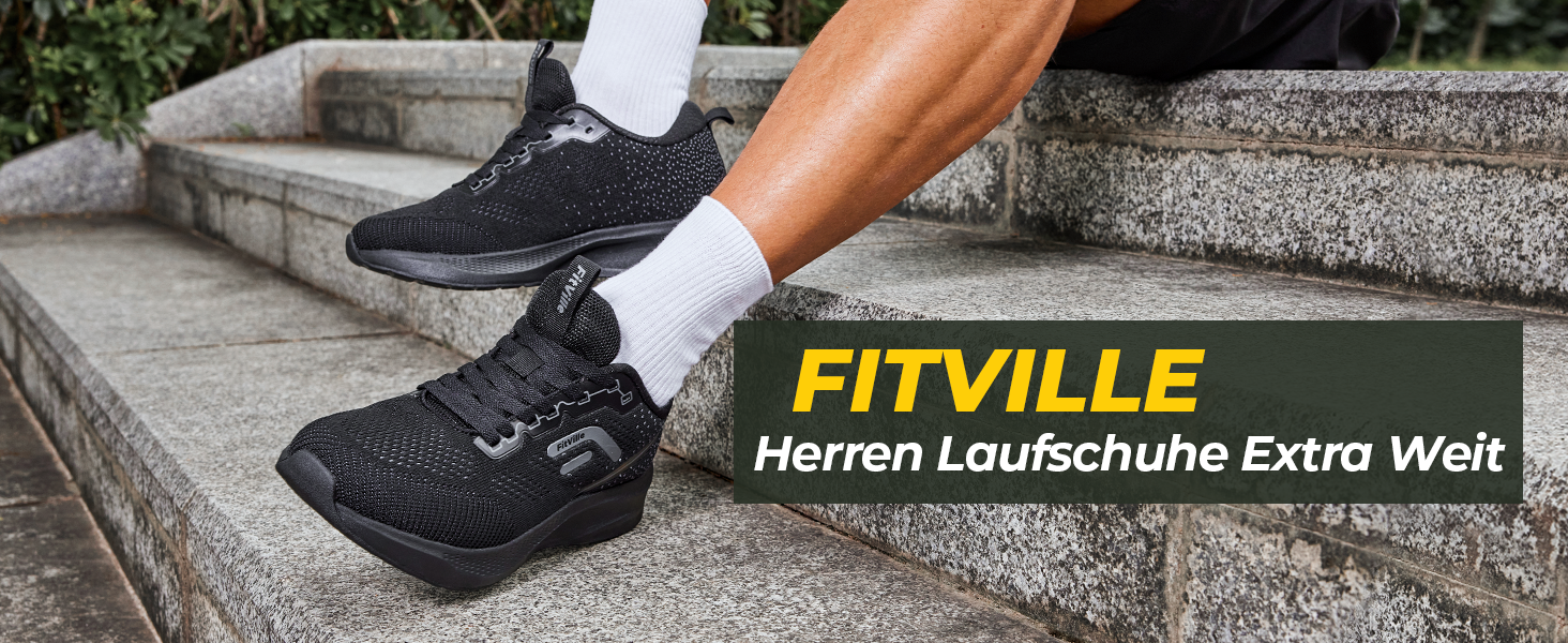 Кросівки для бігу FitVille чоловічі широкі, спортивні, дихаючі, повсякденні, для вулиці, з антиковзкою підошвою (45 EU, сірі)