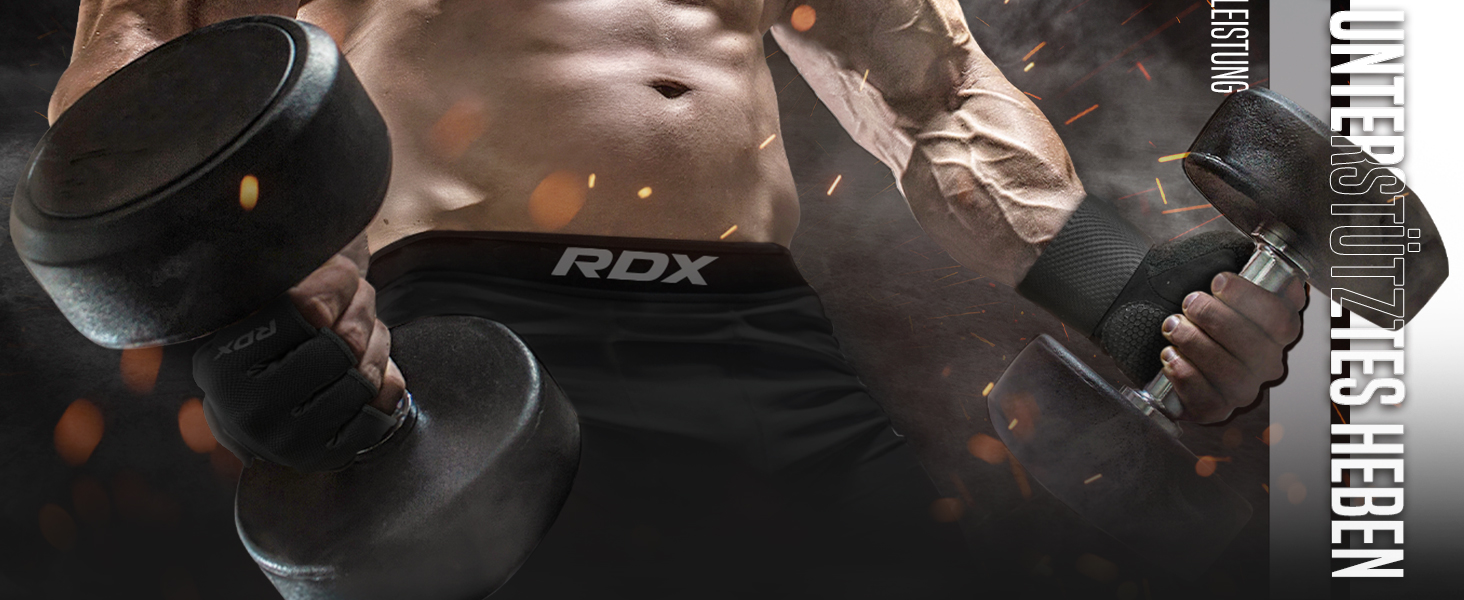 Рукавички для тренувань RDX Fitness з фіксаторами зап'ястя, 15 дюймів, захист від ковзання, для важкої атлетики, пауерліфтингу, чоловічі/жіночі