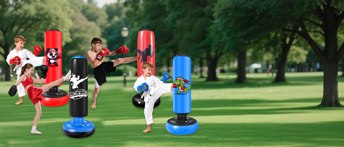 Боксерський мішок для дорослих Ninonly 120см, наповнений, з рукавичками, реактивним м'ячем, тренажером сили рук, скакалкою для MMA, карате, кікбоксингу, боксу, домашніх тренувань