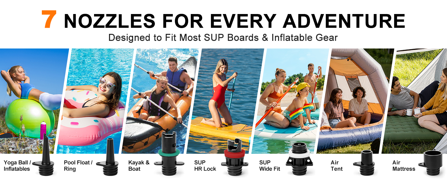 Насос електричний для SUP Mojimdo 20 PSI з підсвіткою, акумуляторний, 5 режимів, для сапборду, каяка, надувного човна та матрацу