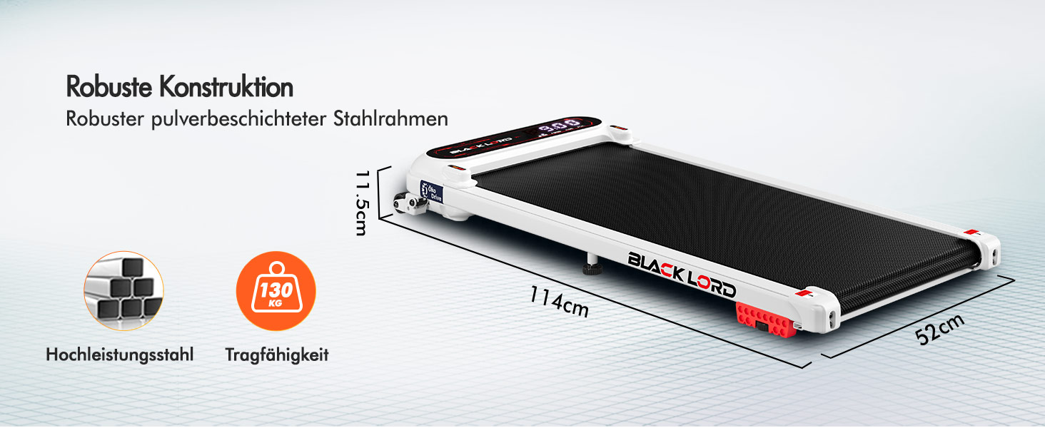 Біговий тренажер BLACK LORD X7 - Walking Pad з тихим мотором 3.0PS, до 130кг, Bluetooth, 3 рівня нахилу, антиковзаюча поверхня