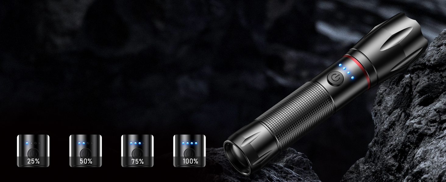 LED ліхтарі Blukar, 2 шт., 2000 люмен, зумуючі, 5 режимів, водонепроникні (IPX6), для кемпінгу, туризму, риболовлі, надзвичайних ситуацій