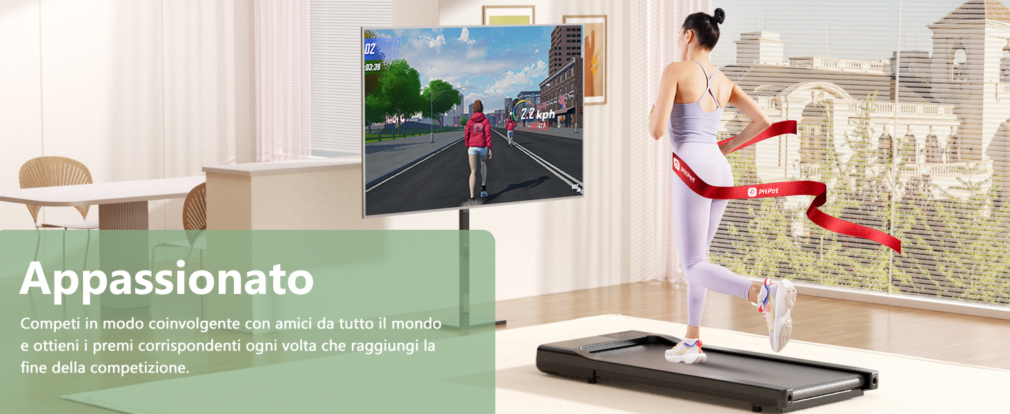 Бігова доріжка Raceable Walking Pad для дому, з APP-керуванням, до 159 кг, інтеграція зі Smart Tech, тренування з експертами, багатокористувацькі забіги, онлайн-інтеракція