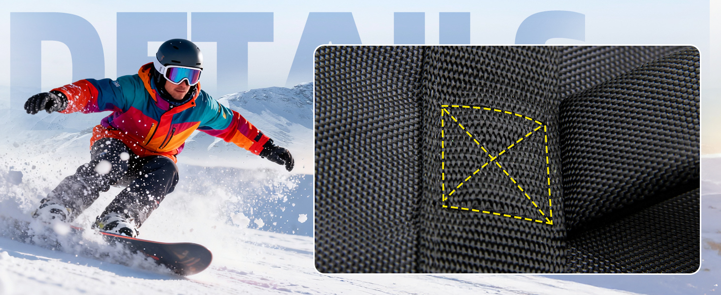 Чохол для сноуборду Abahub, водонепроникний, чорний, 163 см. Підходить для аксесуарів та перевезень літаком