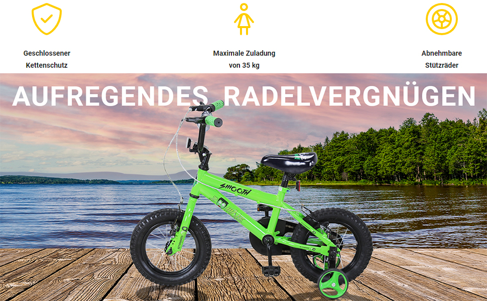 Дитяче велосипед Actionbikes Zombie 12/16/20 дюймів - V-Brake гальма, захистники, для дітей 2-9 років, для дівчаток та хлопчиків